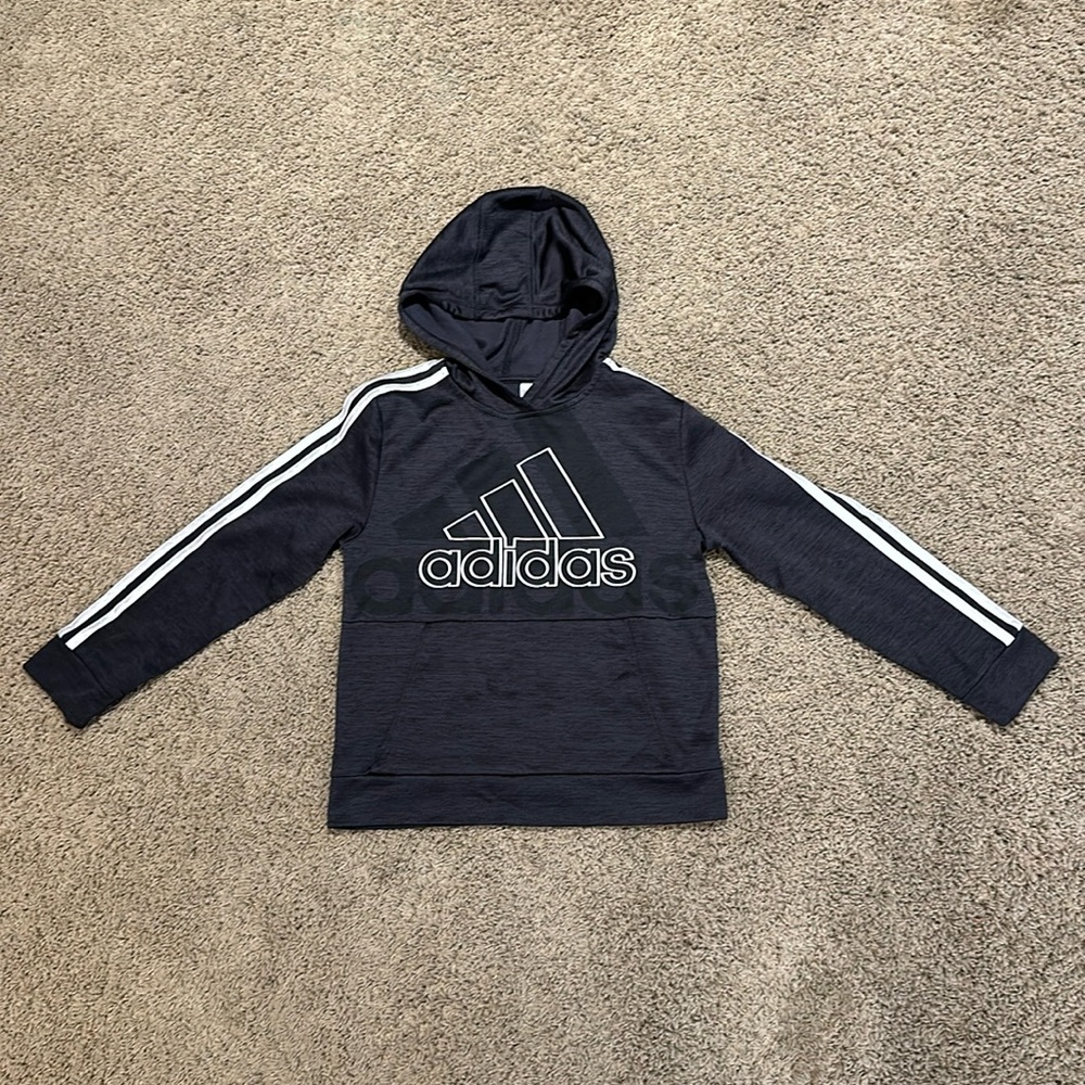 Adidas boys black sz Medium (10/12) hooded sweatshirt